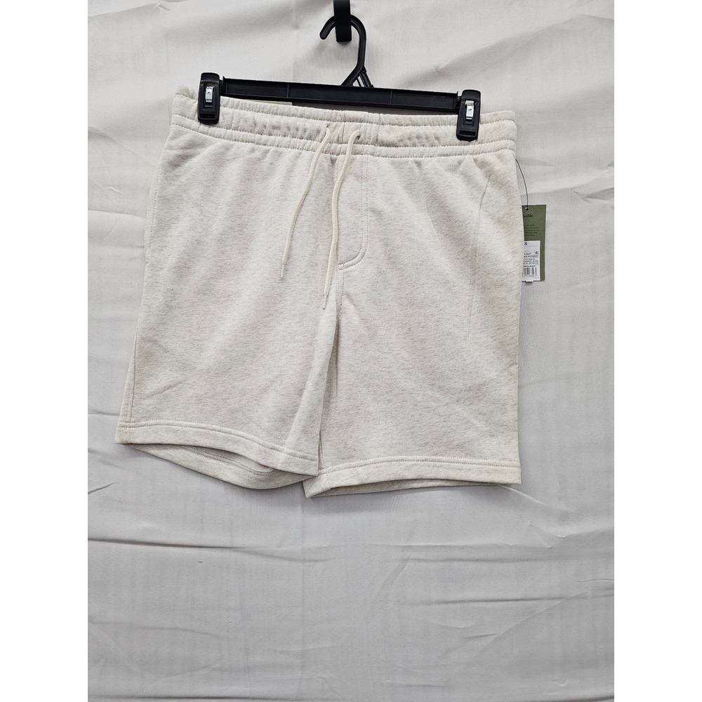 Goodfellow & Co Mens Knit Fleece Shorts Cream Cotton Blend Casual Size Small